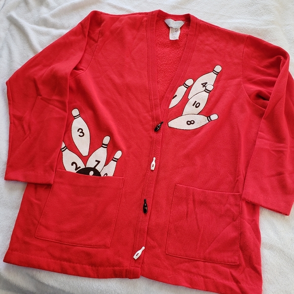 Blair Sweaters Vintage Blair Bowling Pin Cardigan Sweater Kitsch Xl Poshmark